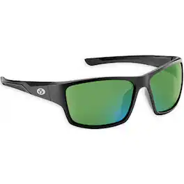 Flying Fisherman - Sand Bank Sunglasses - Matte Black/Amber Green