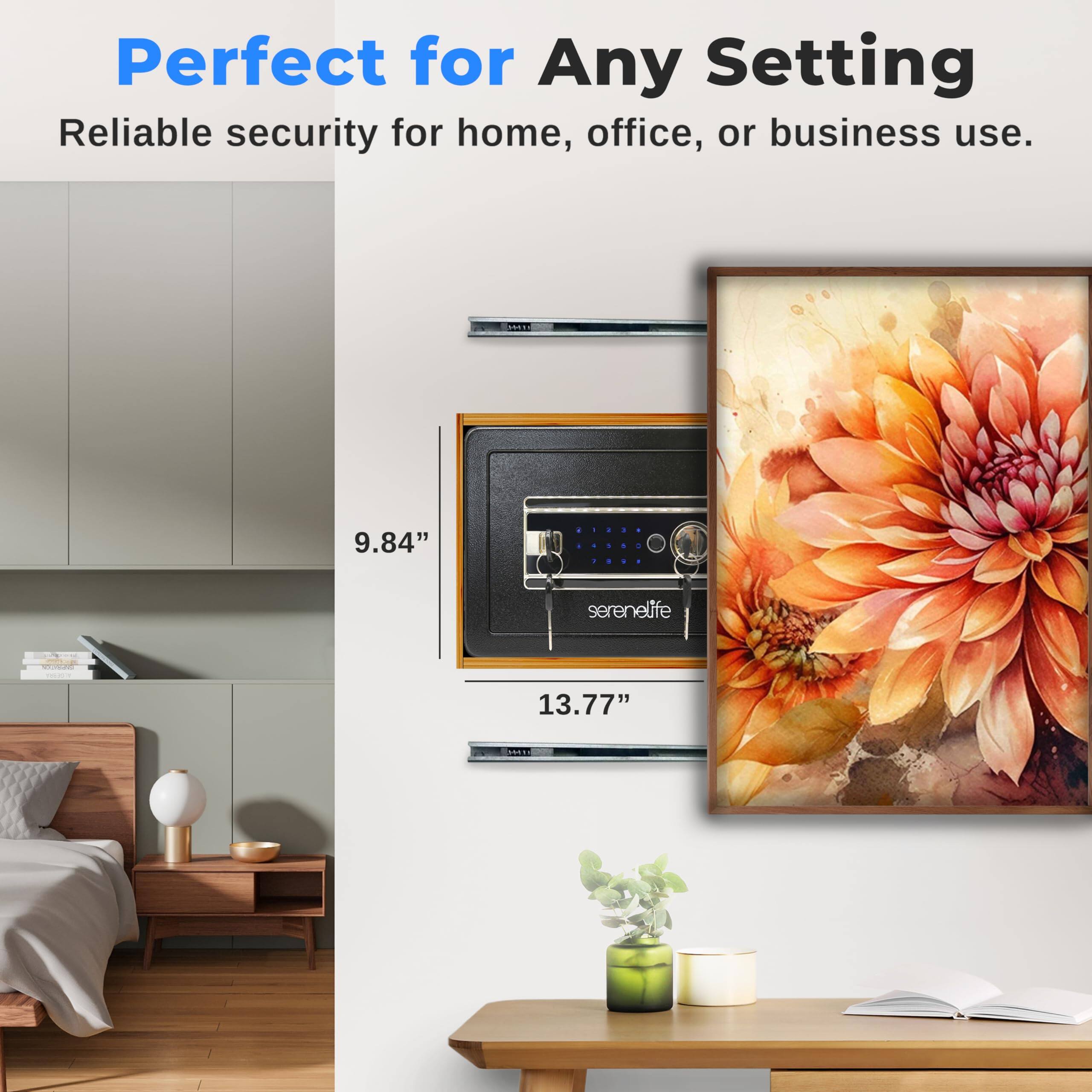 Perfect for Any Setting  
Reliable security for home, office, or business use.  

9.84" serenelife - m | 13.77" MAS