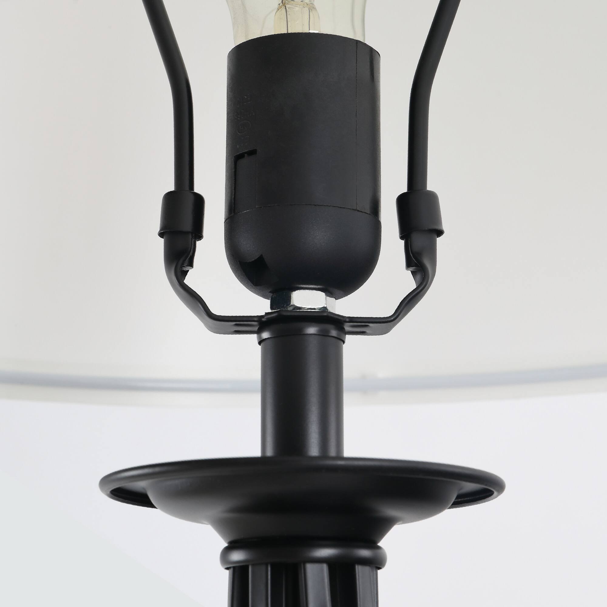 Alt View 8. Homcom - 3-Pc Lamp Set: Metal Pole+Round Base Fabric Shades Living Room.