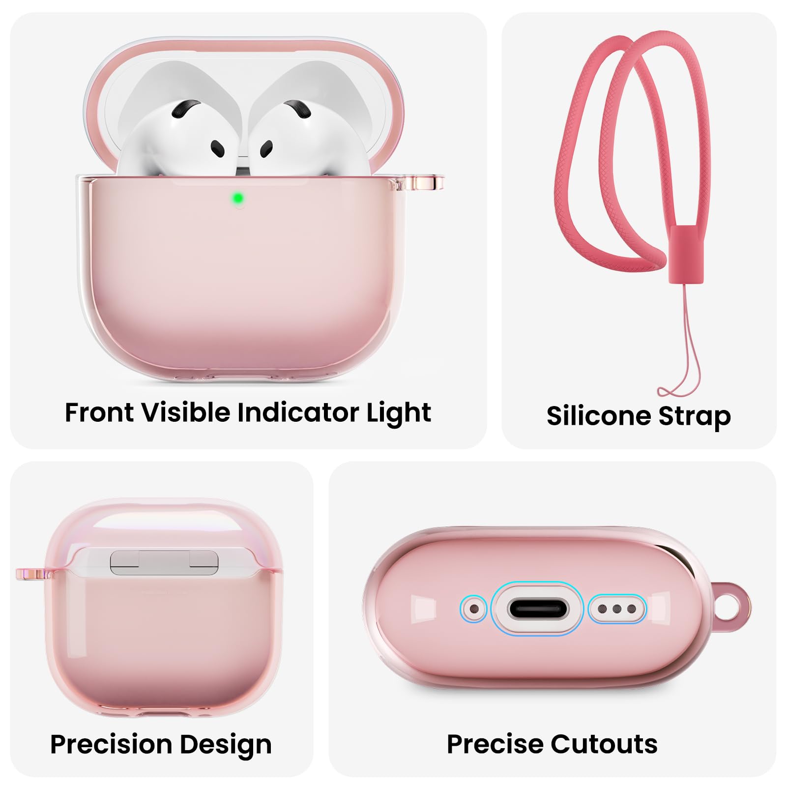 Front Visible Indicator Light, Silicone Strap, Precision Design, Precise Cutouts