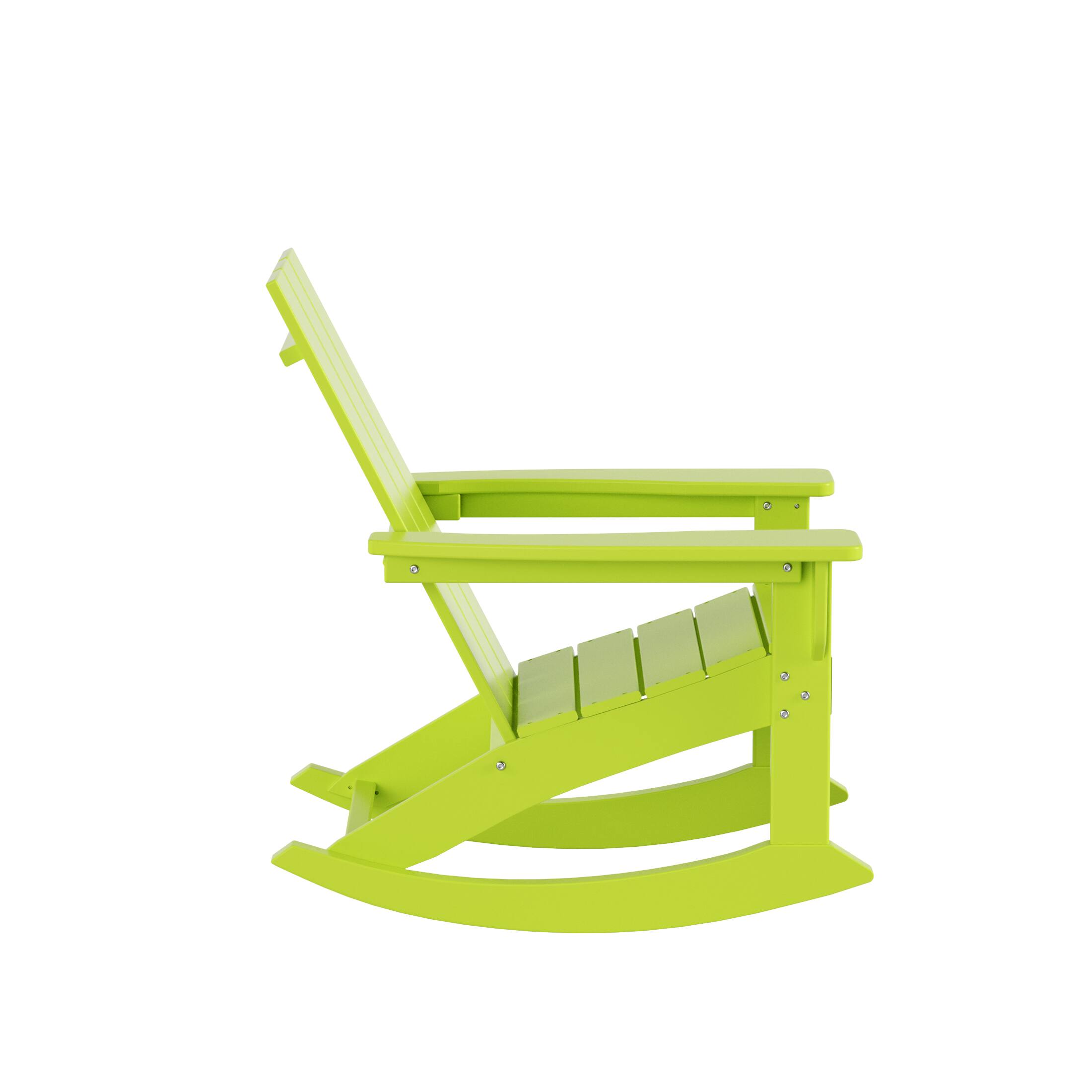 Back. WestinTrends - WestinTrends Ashore Outdoor Patio Modern Adirondack Rocking Chair - Lime.