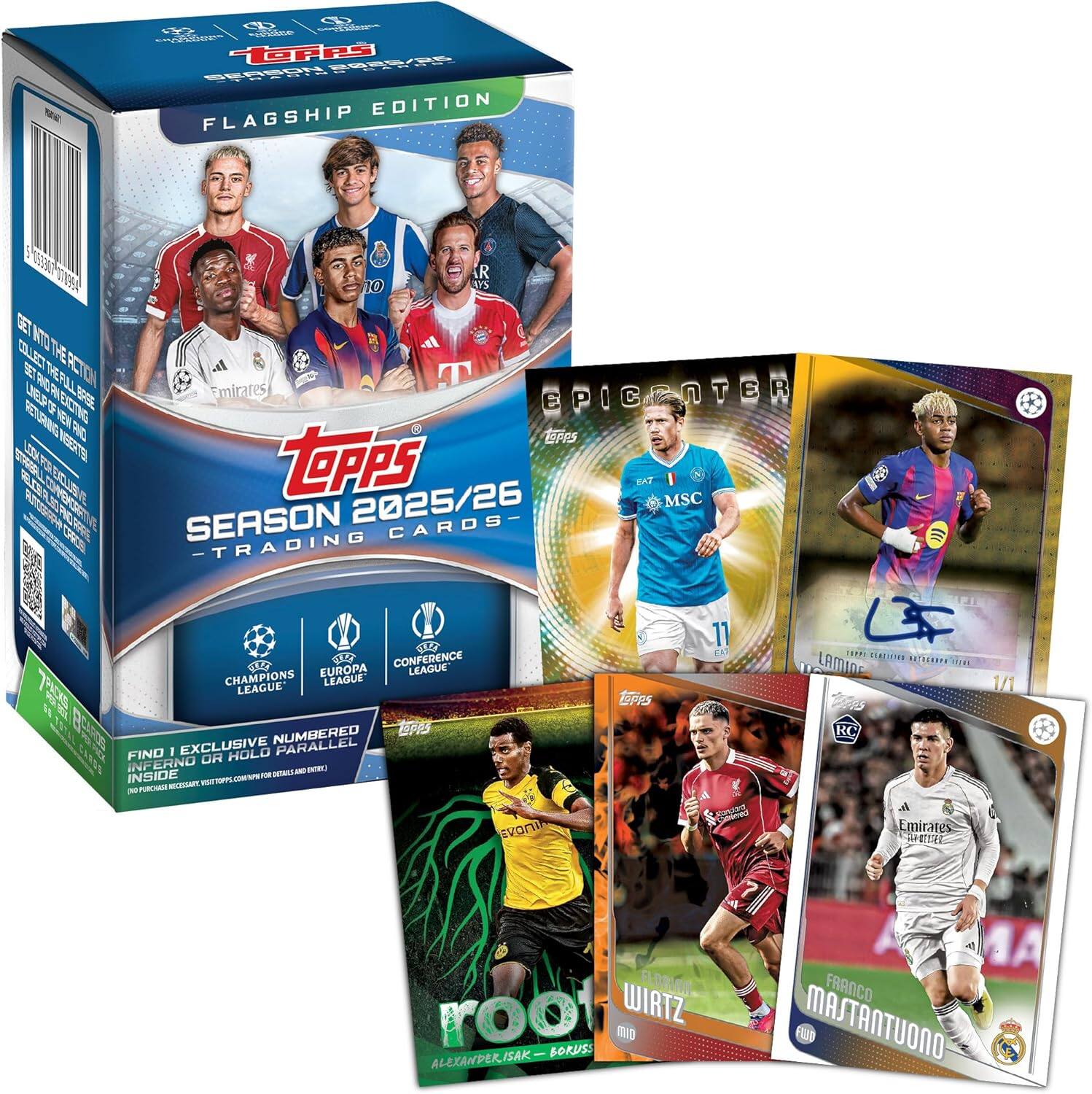 SD E 200 + Ldiddaa TOPS SE8ES EDITION FLAGSHIP 0209 ON T ATO THE CILLEOT ACTON EET TENLL UED RC P EICTNE BAOE ZIURING NEW RC ES L NRATTE A C E 5 R 10 AYS A Emirates EPIC ENTER EARS taPPS MSC I SEASON 2025/26 CARDS- TRADING 1G 000 CONFERENCE EUROPA LEAGUE CHAMPIONS LEAGUE LEAGUE B NUMBERED F FINO I EXCLUSIVE HOLO PARALLEL FERNO ON INP - - INSIDE - - m n 1 NTUAM - Evoni PPPS 11 EN F 11P HALIENE LAMINE 1N 1/1 RC A Emirates tT FLORMN roo WIRTZ mV I BORUSS ALEXANDERISAK FRANCO MASTANTUONO

---

**Corrected Text:**

SD E 200 + Ldiddaa TOPS SE8ES EDITION FLAGSHIP 0209 ON T ATO THE CILLEOT ACTON