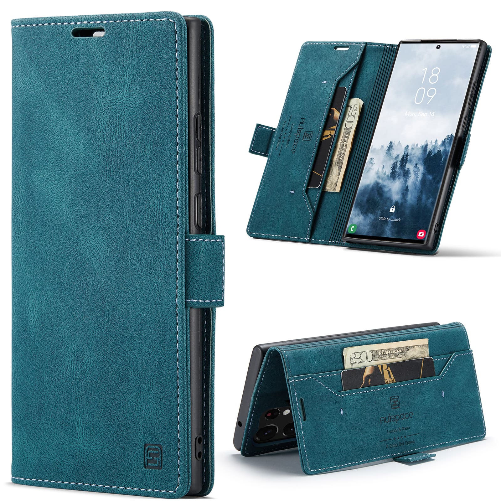Dteck - Folio Wallet Case for Samsung Galaxy S26 Ultra, Matte PU Leather RFID Blocking Credit Card Slots with Magnetic Flip - Blue price history on PriceWatchPro