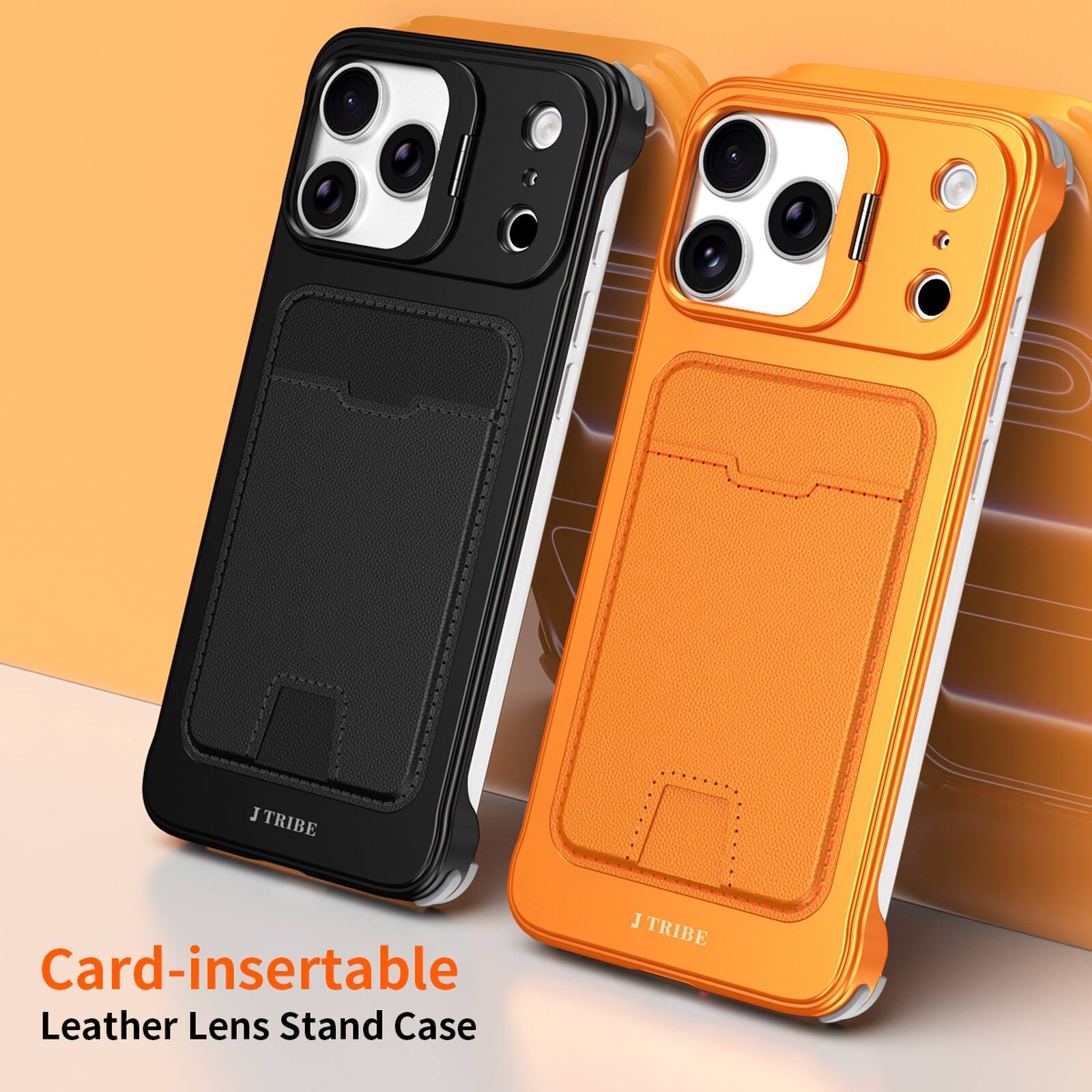 J TRIBE Card-insertable Leather Lens Stand Case