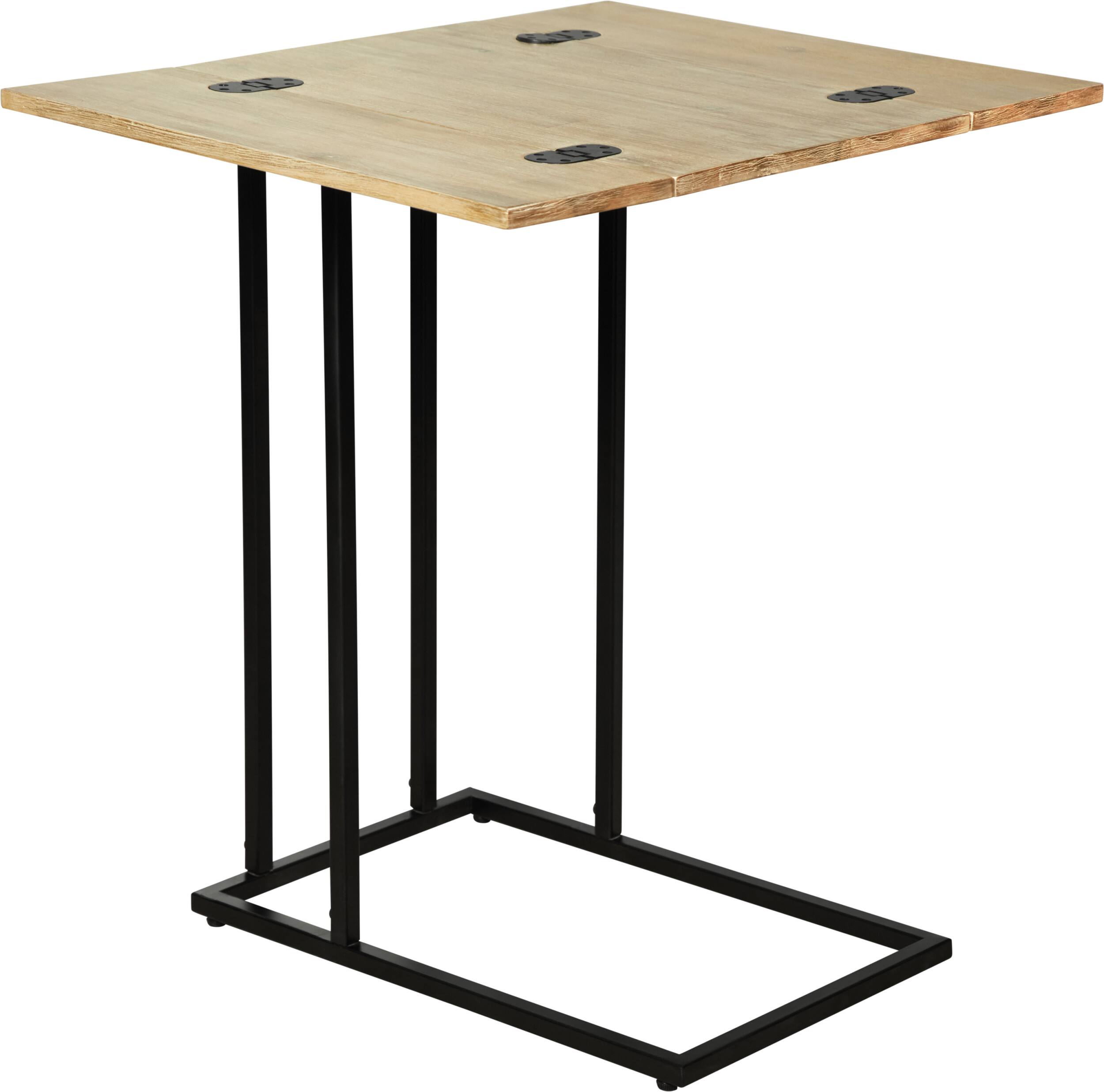 Alt View 14. Serta - Harton Rustic Expandable C Side Table - Natural Wood.