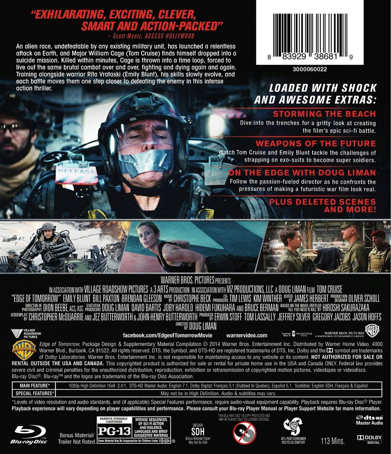 Back. Edge of Tomorrow [Blu-ray].