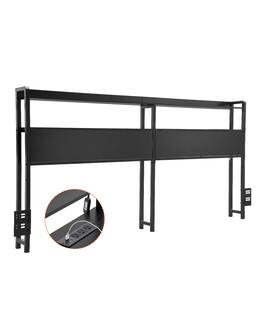 VEVOR - Headboard for Queen Size Bed, Adjustable Height Headboard with 2 Shelves Storage, Freestanding Head Board - Black