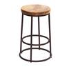 Front. Manhattan Lane - 24 Inch Mango Wood Counter Height Barstool With Iron Base - Brown and Black.