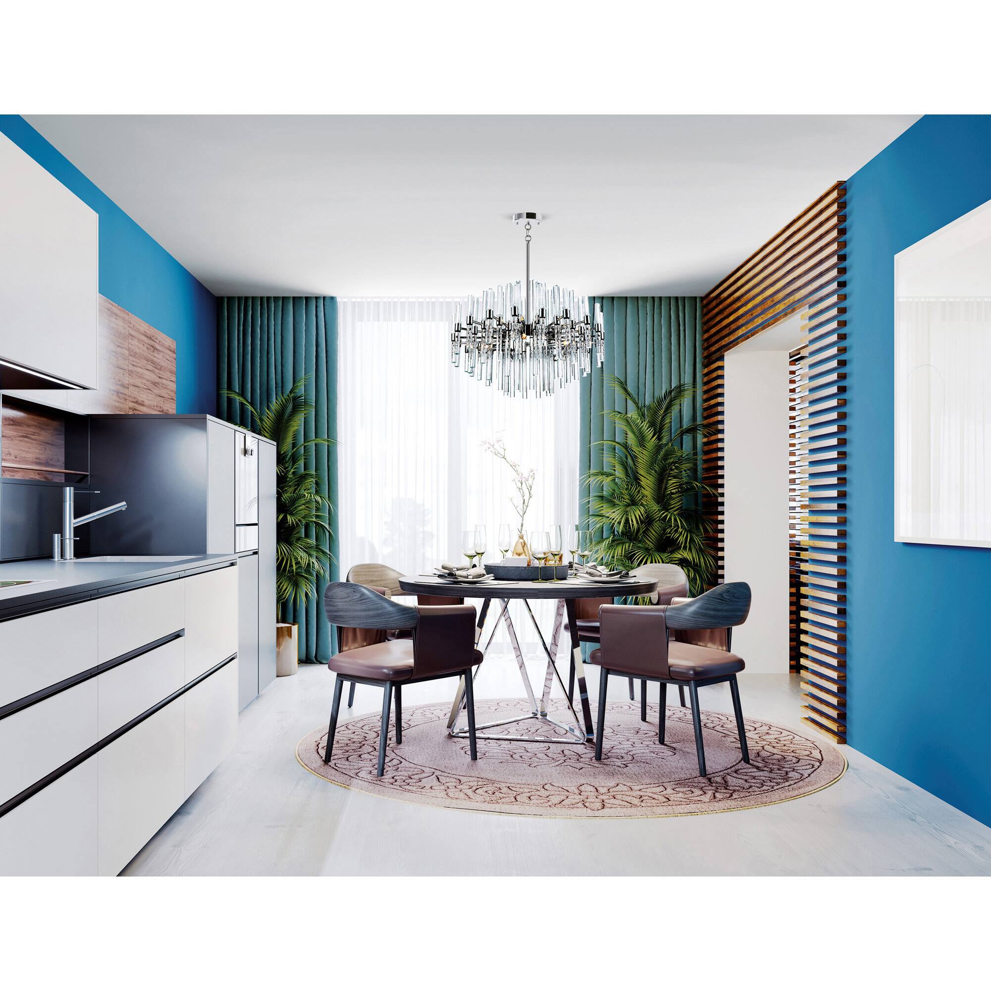 Alt View 3. CWI Lighting - Miroir 10 Light Chandelier With Polished Nickel Finish - Polished Nickel.