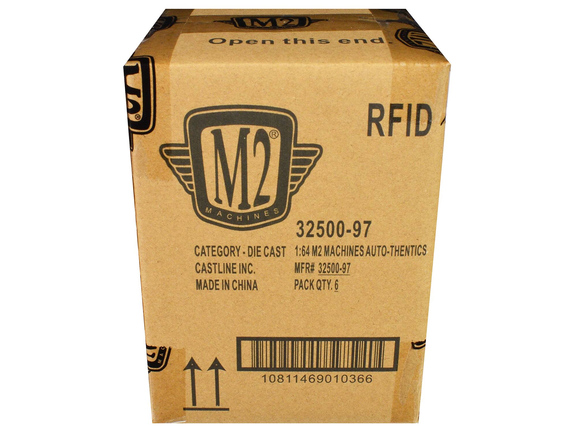 UA MM2 2  
Open this end.  
RFID  
M2 MACHINES  
32500-97  
CATEGORY-DIE CAST  
1:64 M2 MACHINES AUTO-THENTICS  
CASTLINE INC.  
MFR# 32500-97  
MADE IN CHINA  
PACK QTY. 6  
10811469010366