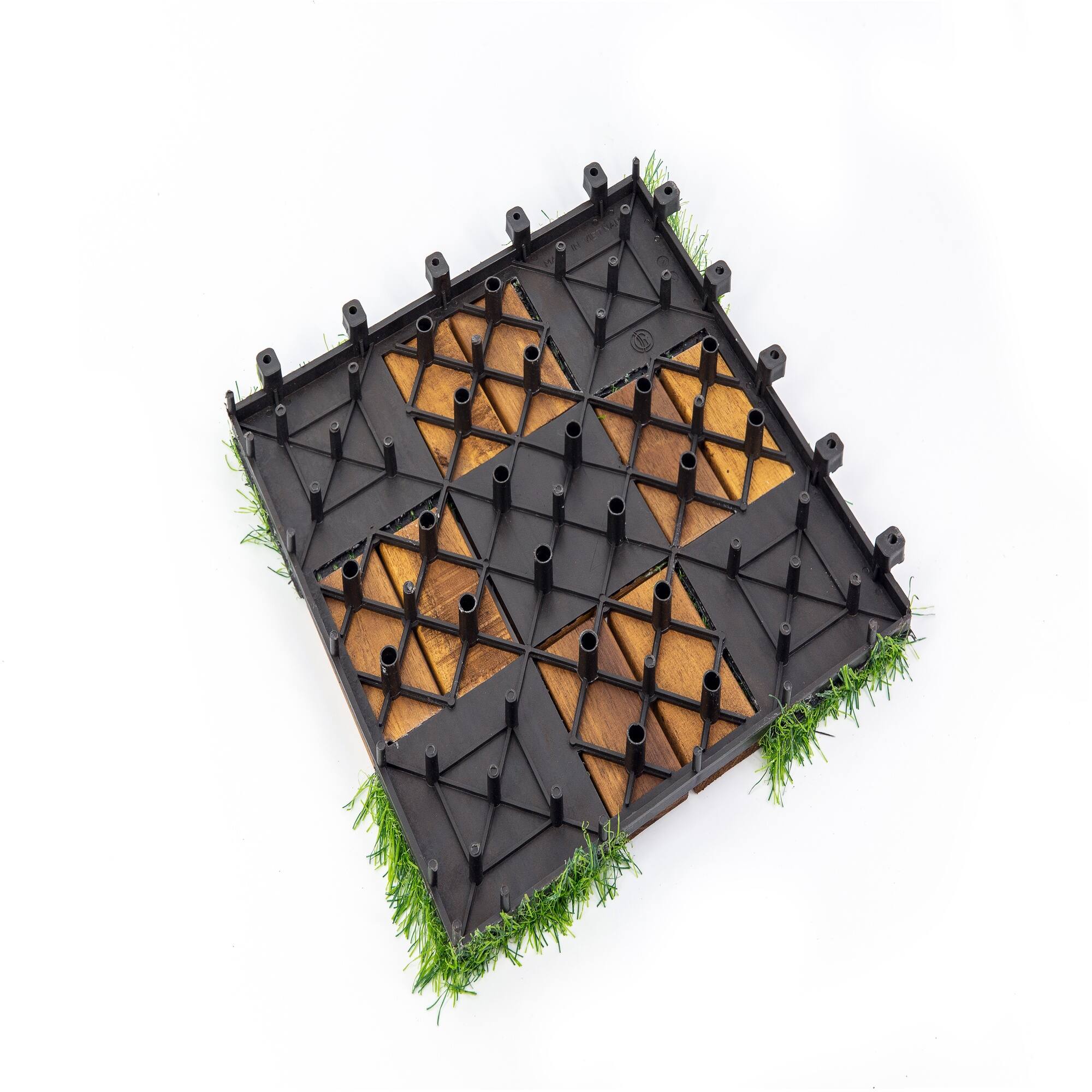 Alt View 3. Boyel Living - Acacia Wood 12x12 in Acacia Wood PP Deck Tile 30 Pack - Brown.
