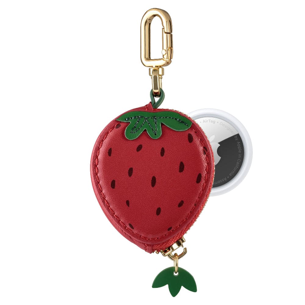 Posh Tech - Fruity Leather Bag Charms for AirTag® - Red