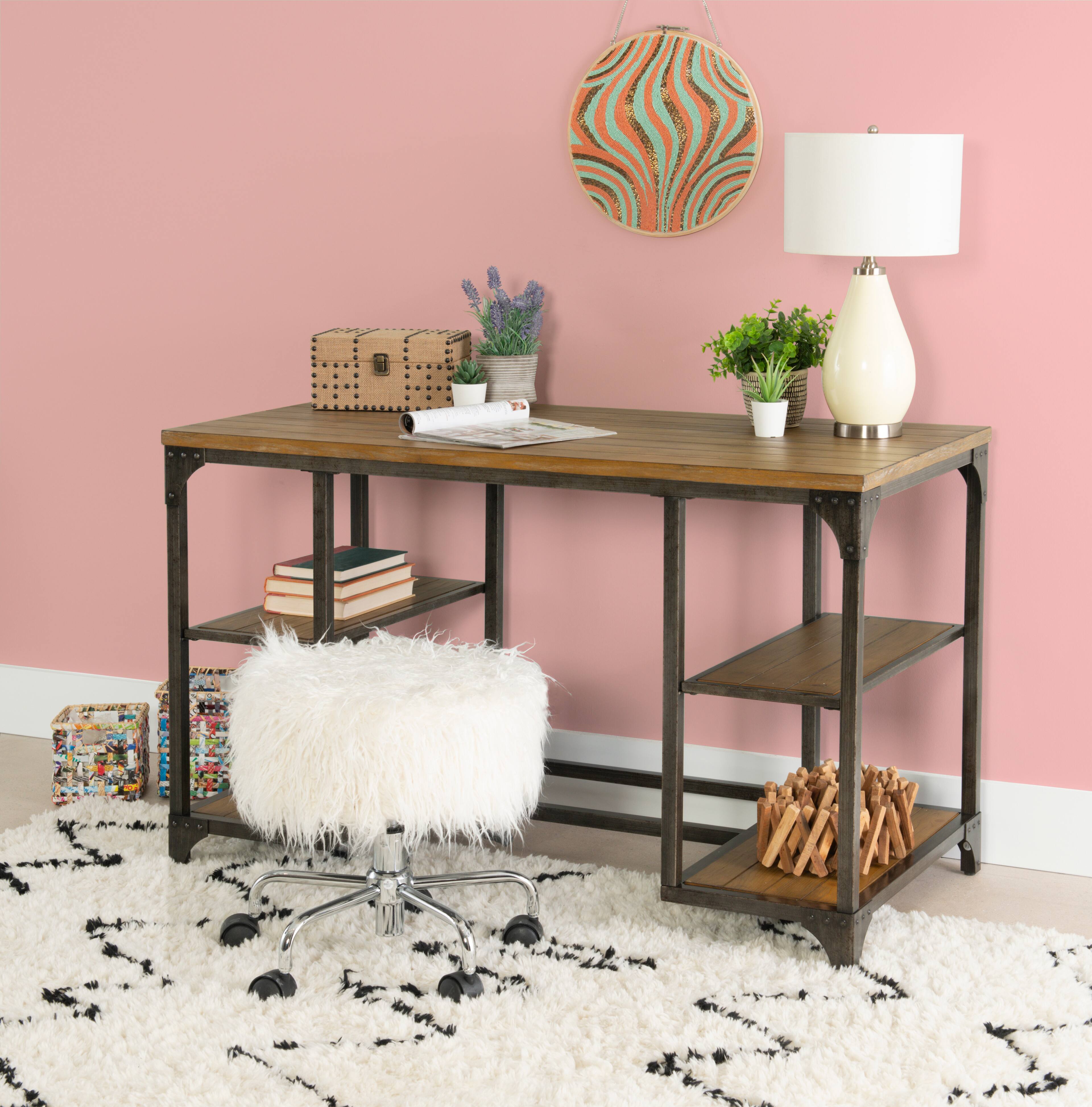 Alt View 16. Linon Home Décor - Barlyn Four-Shelf Writing Desk - Weathered Driftwood.