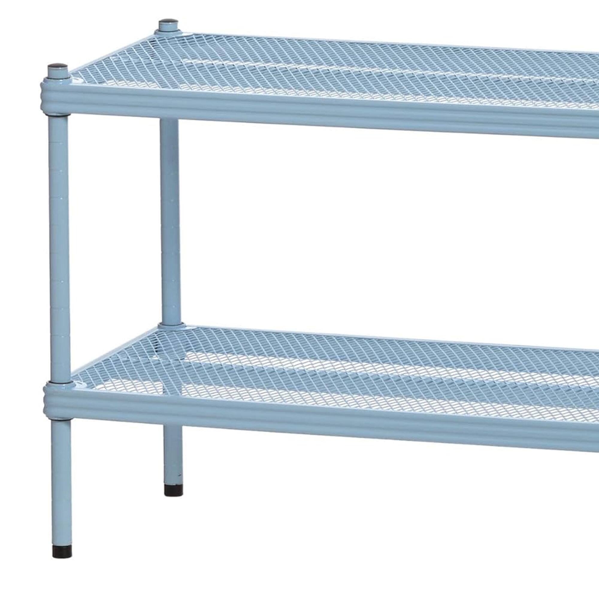 Alt View 4. Design Ideas - Design Ideas MeshWorks 2 Tier Full Metal Storage Shelving Unit Rack, Sky Blue - Sky Blue.