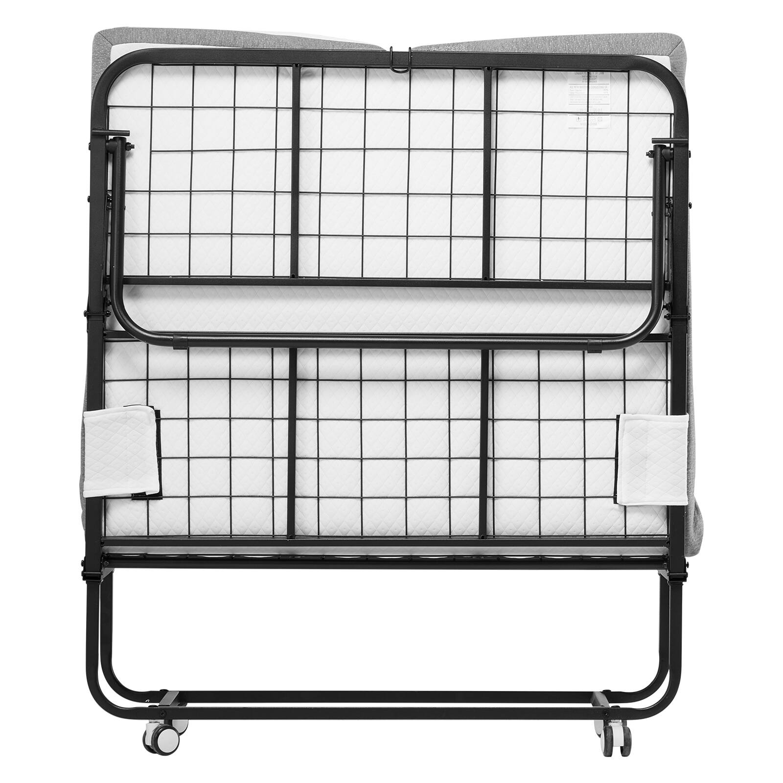 Alt View 5. VEVOR - Rollaway Bed, 38 in x 75 in Folding Bed with 5 in Mattress, Twin Size Foldable Bed - White,Black.