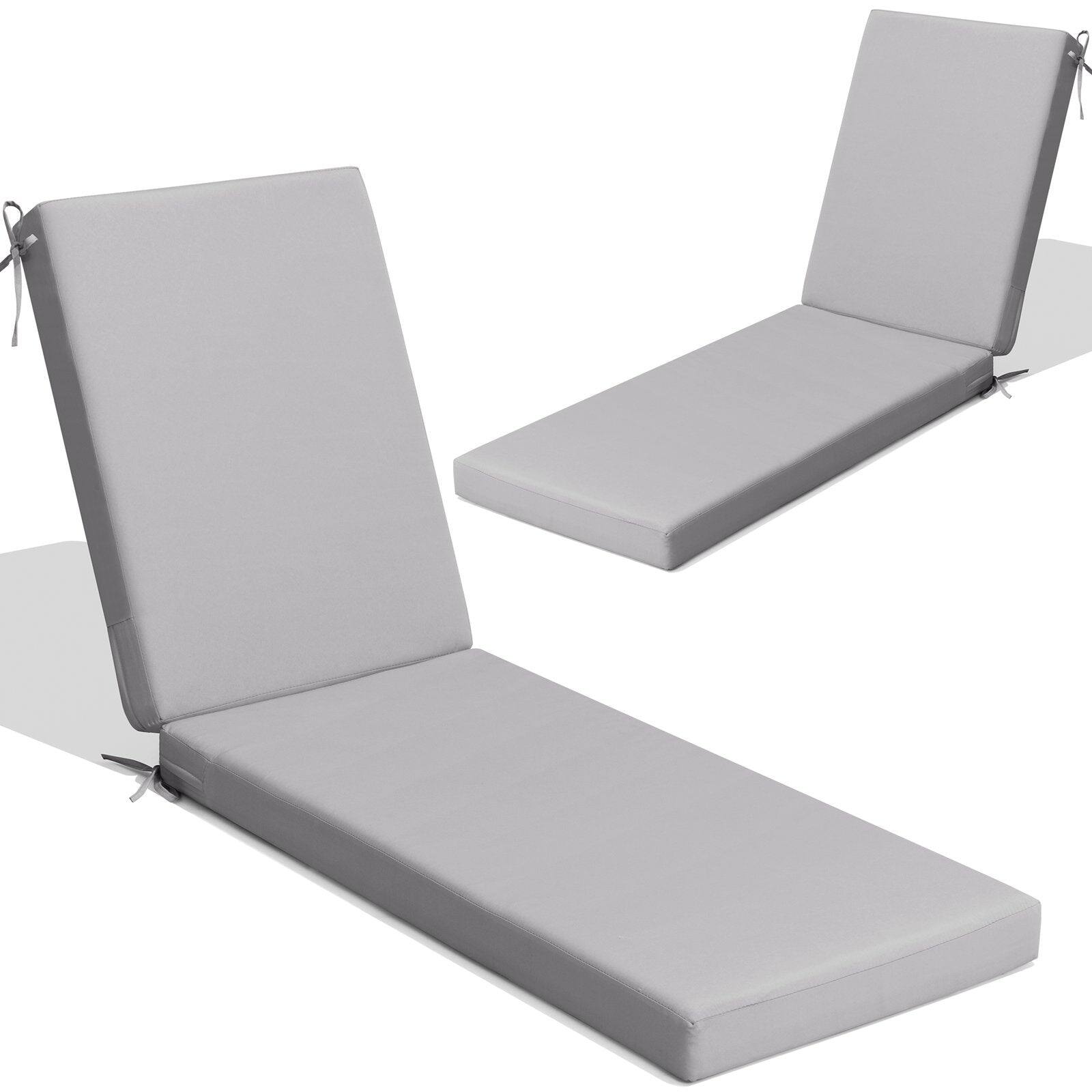 Crestlive Products - Outdoor Patio Chaise Lounge Cushion with Sunbrella - Light Gray price history on PriceWatchPro
