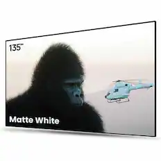 Front. AWOL Vision - 135" Fixed Frame Projector Screen, 4K/8K UHD Active 3D Compatible with Standard, Short Throw and UST Projectors - Matte White.
