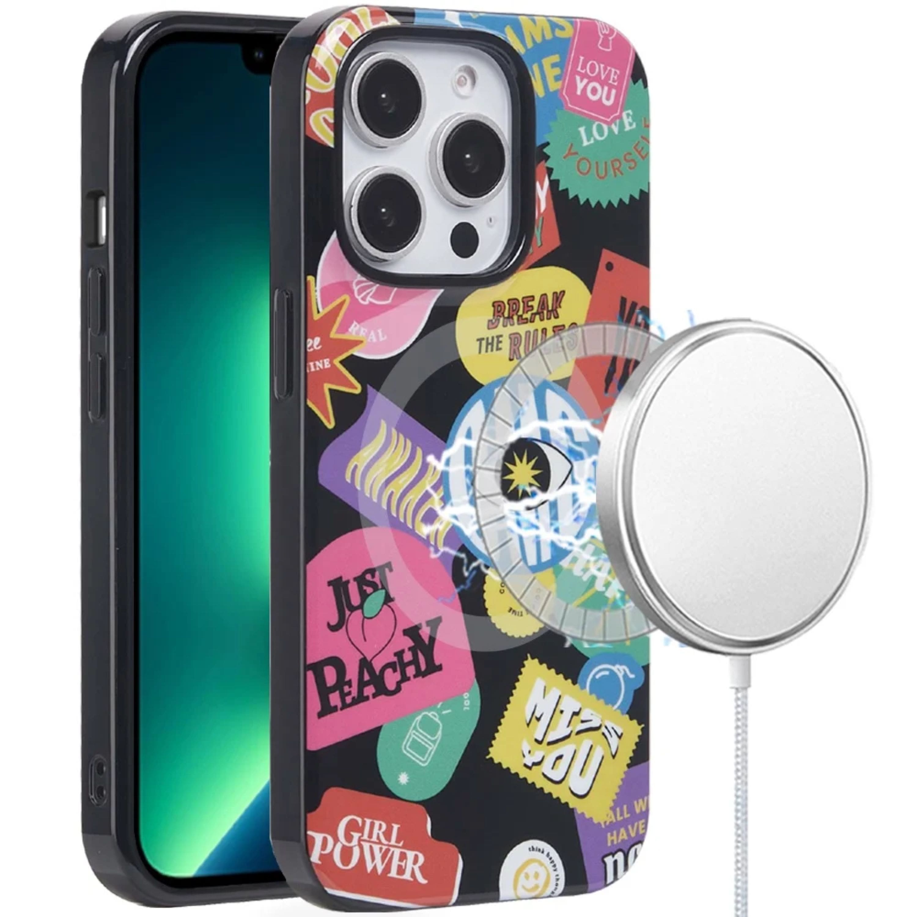 Kitcheniva - Durable Dual-Layer Phone Case For iPhone 13 Pro Max Fashion Rebel - Multicolor