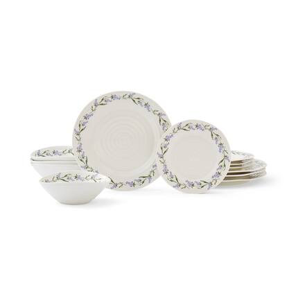 Front. Portmeirion - Portmeirion Sophie Conran Lavandula 12-Piece Dinnerware Set - White.