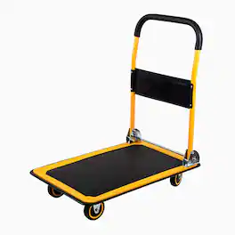 LOVMOR - 660-Lb Capacity Foldable Platform Truck Hand Cart with Wheels - Yellow