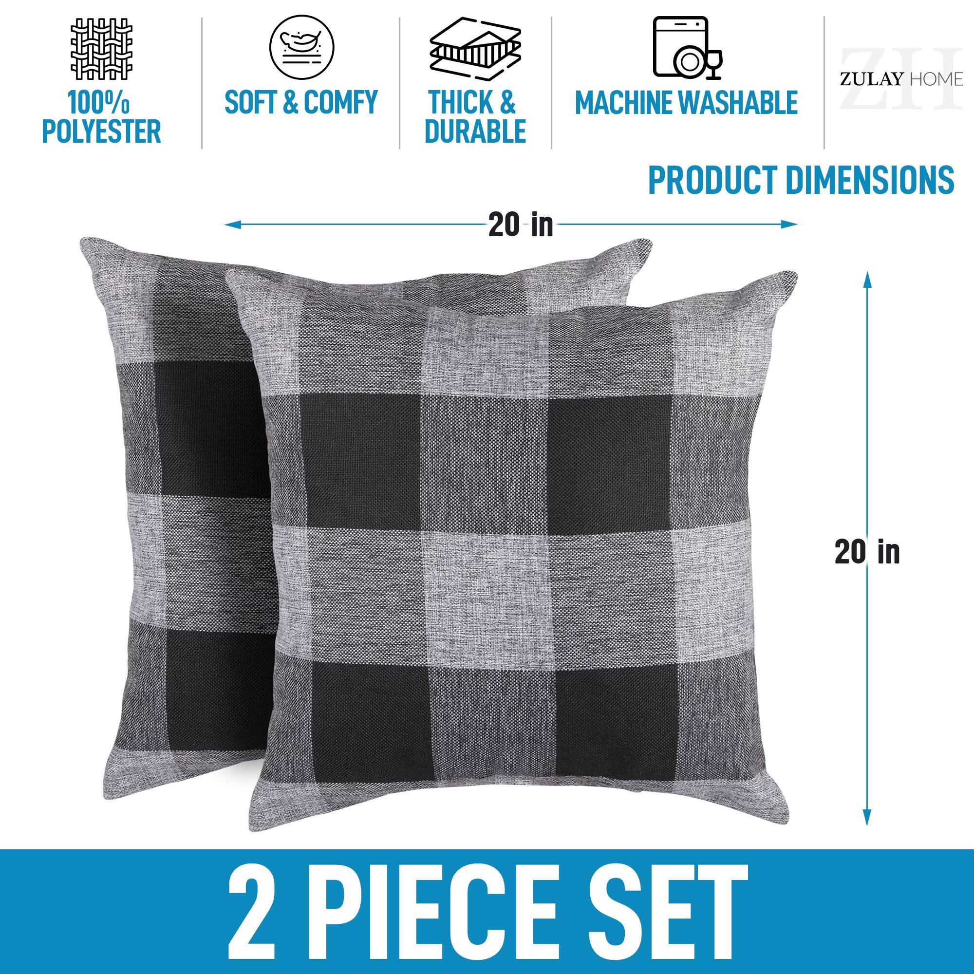 100% Polyester  
Soft & Comfy  
Thick & Durable  
Machine Washable  

Product Dimensions: 20 in x 20 in  

2 Piece Set  

Zulay Home