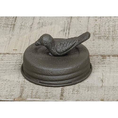 Front. BreeBe - Bird Jar Lid - Black.