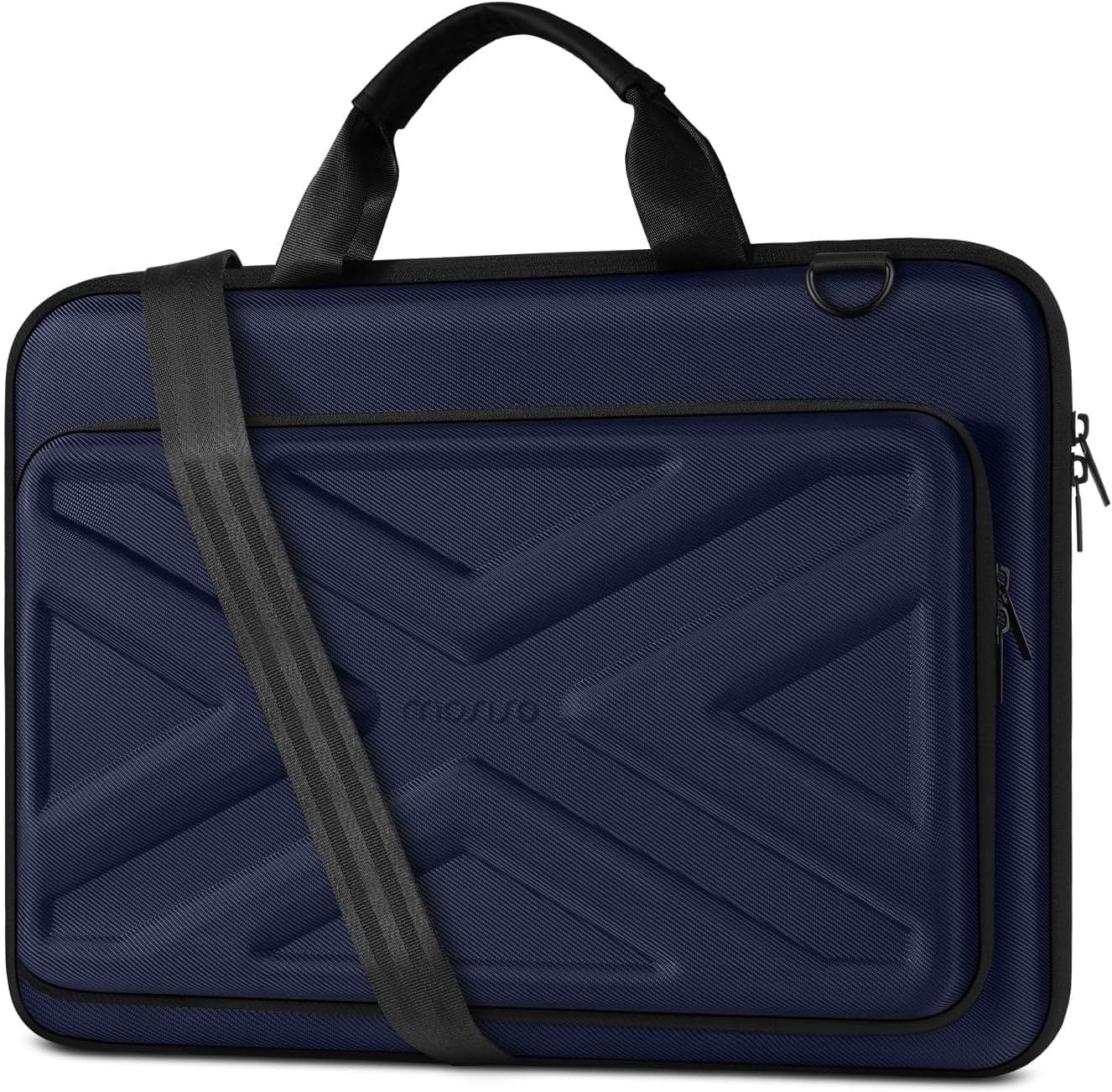 mosiso - Hard Shell Laptop Case for 15-16 Inch MacBook Pro/Air HP Dell Lenovo Asus Acer,Waterproof Laptop Bag with Shoulder Strap - Navy Blue