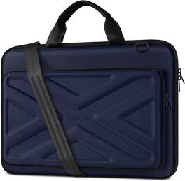 mosiso - Hard Shell Laptop Case for 15-16 Inch MacBook Pro/Air HP Dell Lenovo Asus Acer,Waterproof Laptop Bag with Shoulder Strap - Navy Blue