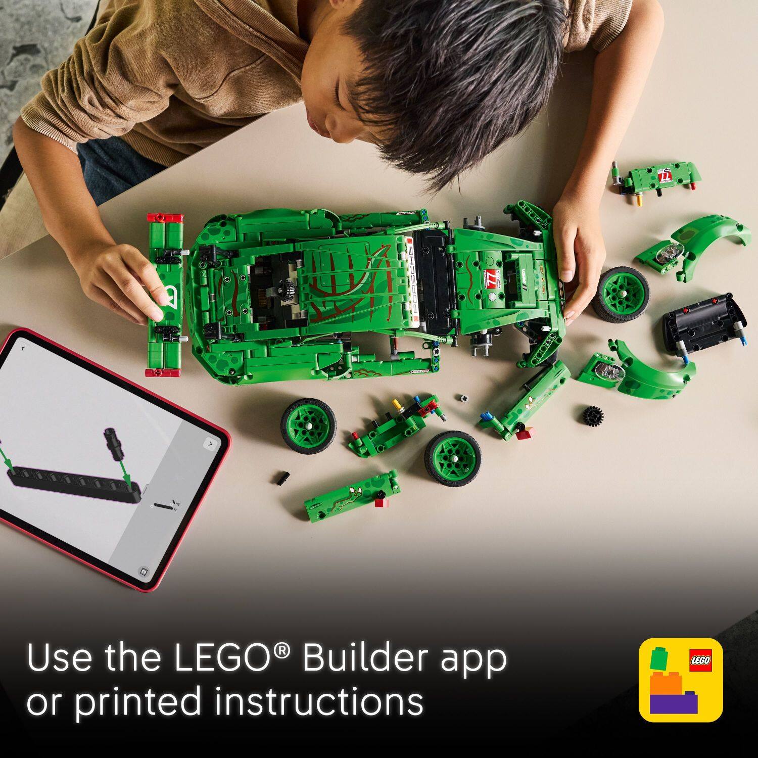 Use the LEGO® Builder app or printed instructions