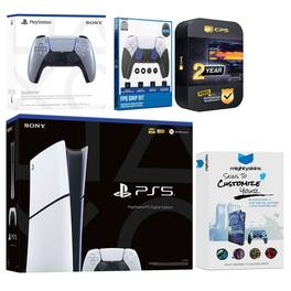 Playstation 5 Slim Digital with Extra Controller, FPS Grip Kit and MightySkins Decal Voucher + 2 - PlayStation 5