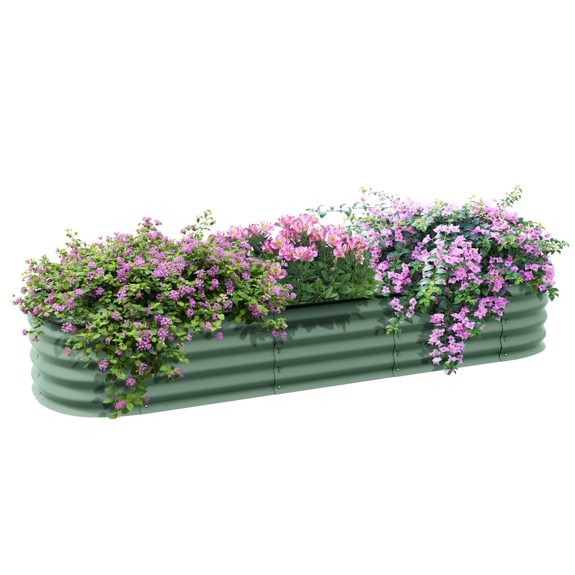 Outsunny - 6.5' x 2' x 1' Galvanized Raised Garden Bed Kit, Outdoor Metal Elevated Planter Box with Safety Edging - Green price history on PriceWatchPro