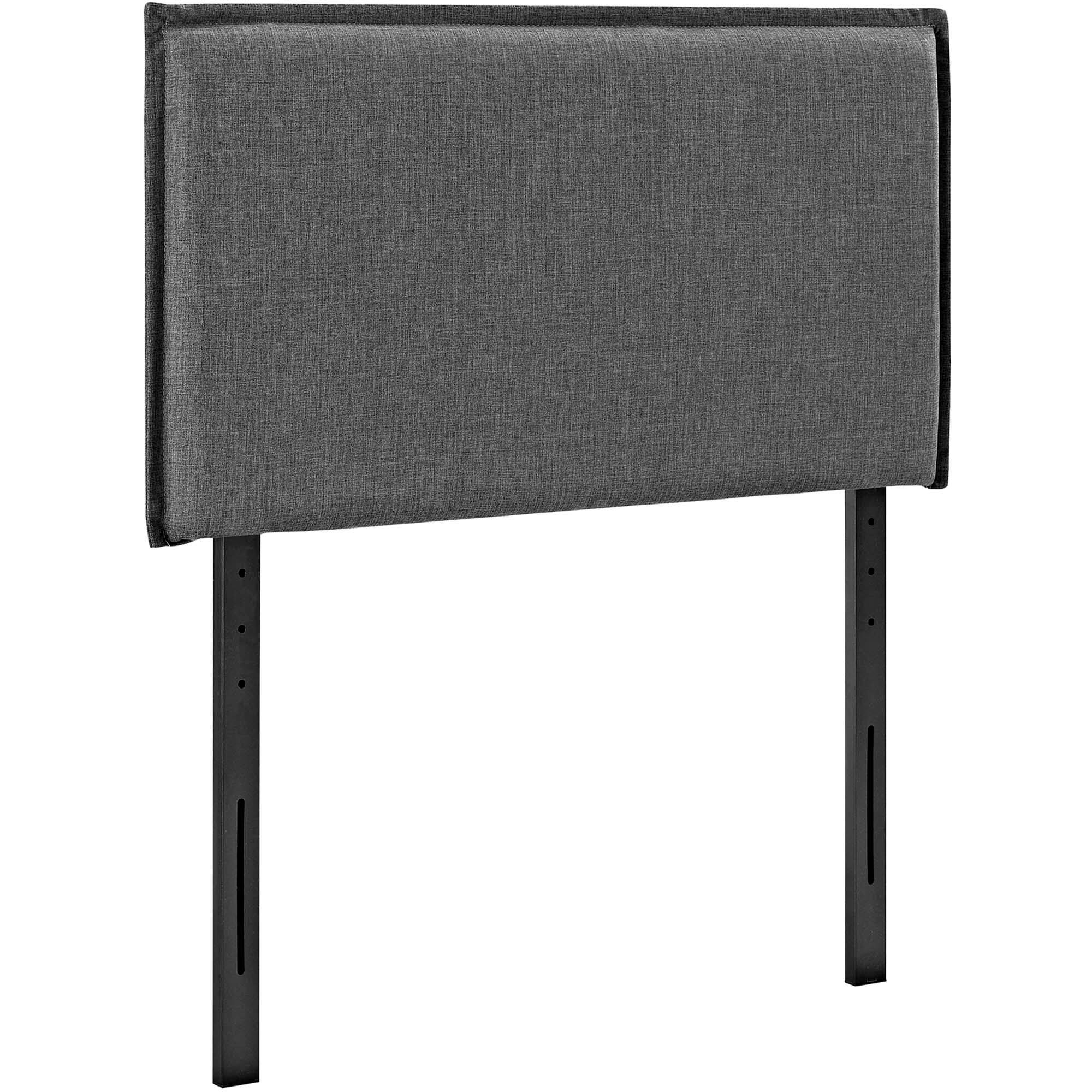 Angle. Modway - Camille Upholstered Fabric Twin Headboard by Modway - Gray.
