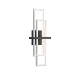 Umeiluce - 24 Inch LED Flush-Mounted Wall Sconces Light Warm Light Switch Dimmable Hardwired - Silver and Black