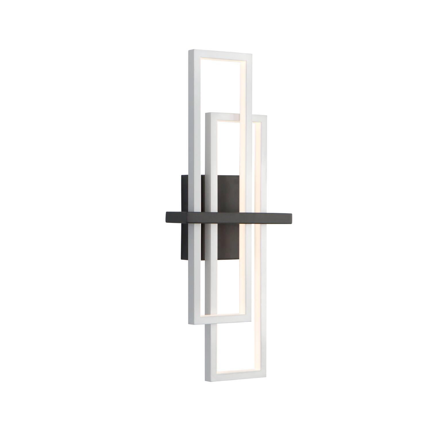 Front. Umeiluce - 24 Inch LED Flush-Mounted Wall Sconces Light Warm Light Switch Dimmable Hardwired - Silver and Black.