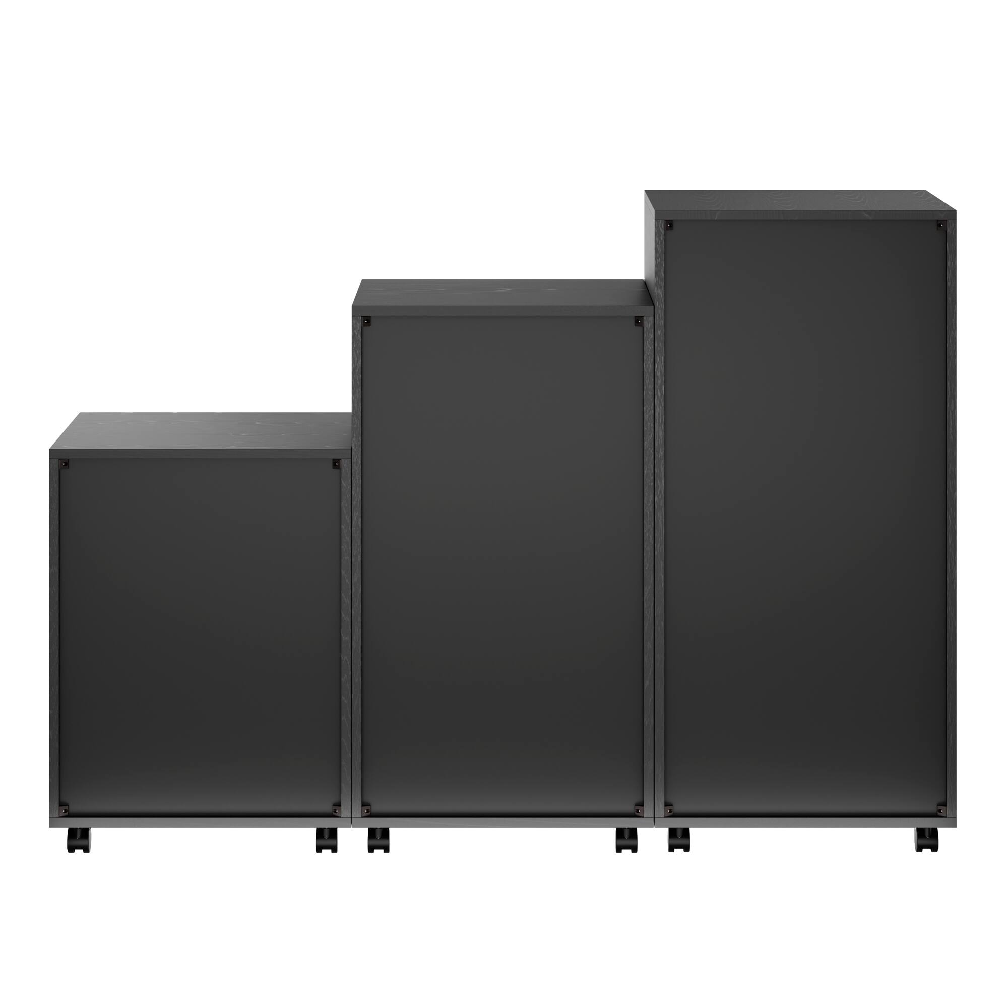 Alt View 5. Winsome Wood - Halifax 3-Pc Multi-Drawer Storage Cabinet Set - Black.