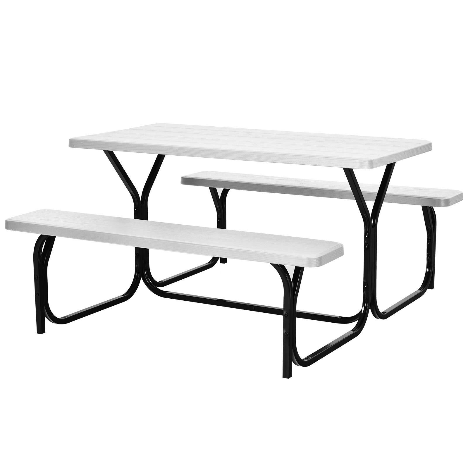 Alt View 9. Costway - Costway Picnic Table Bench Set Outdoor Backyard Patio Garden Party Dining All Weather - White.