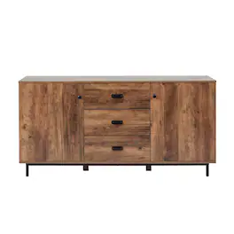 Teamson Home - Brooklyn Sideboard with Storage Plus Metal Legs and Handles - Tan