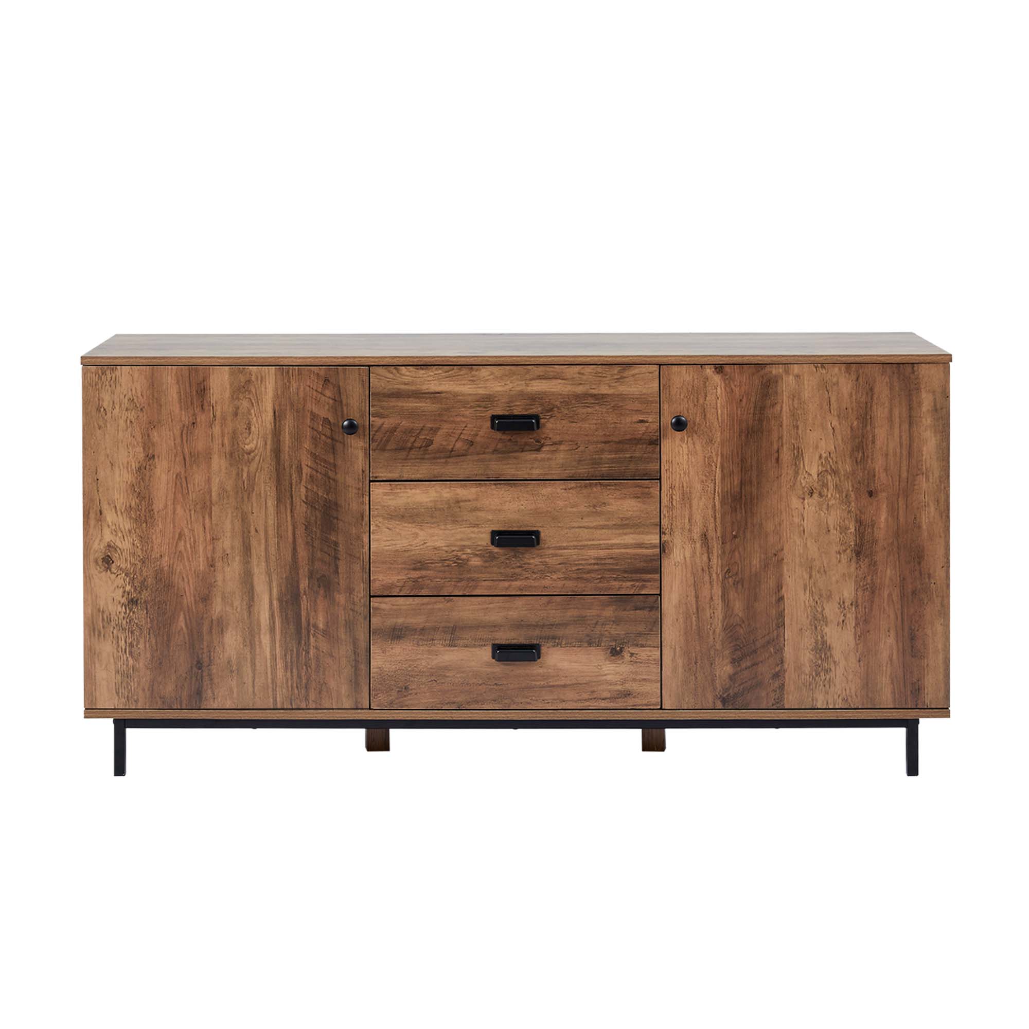 Front. Teamson Home - Brooklyn Sideboard with Storage Plus Metal Legs and Handles - Tan.