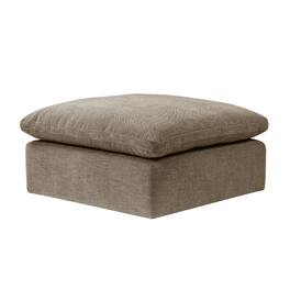 Manhattan Lane - Scott 37 Inch Square Ottoman, Removable Pillow Top Cushion - Beige Linen