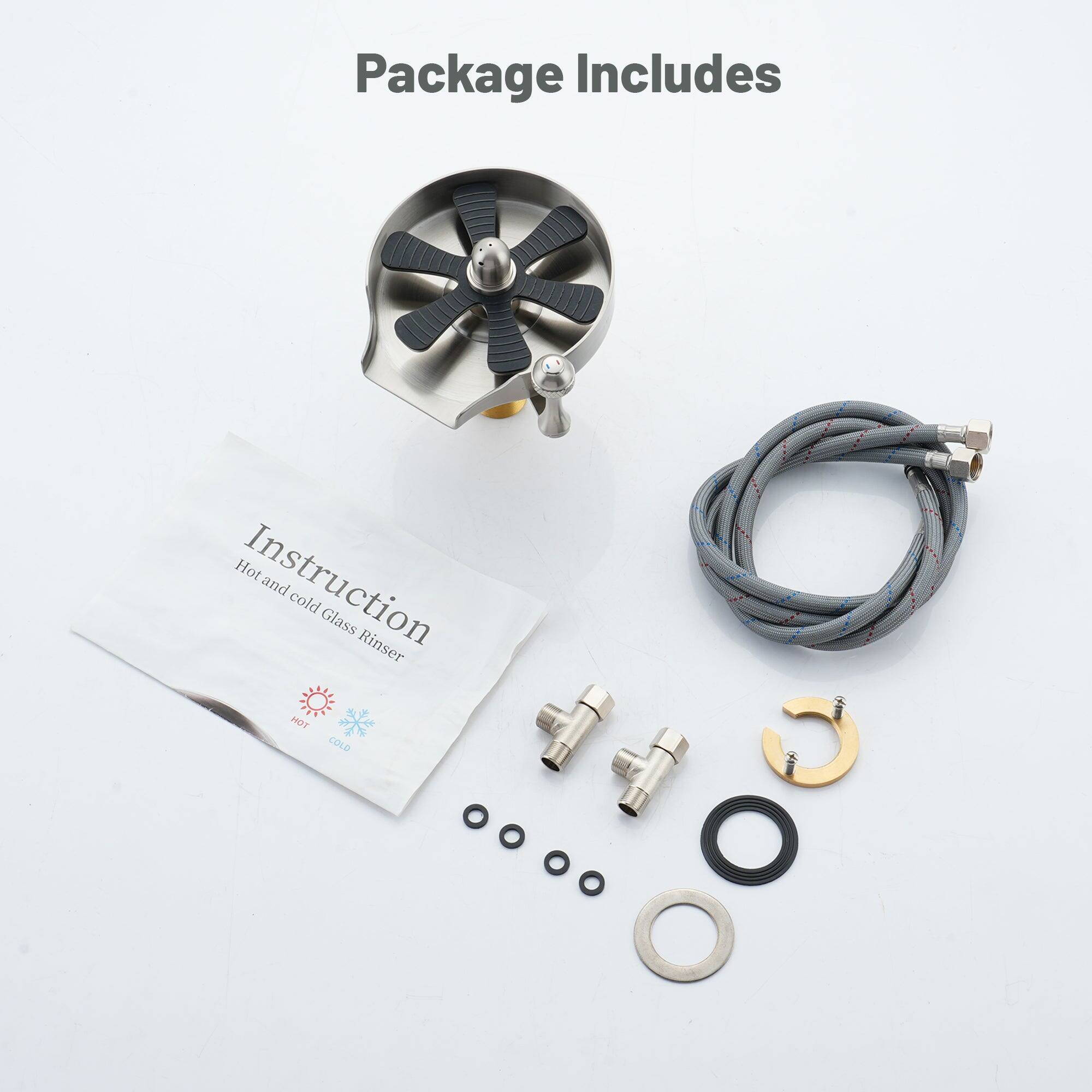 Package Includes Instruction Hot and cold Glass Rinser HOT COLD