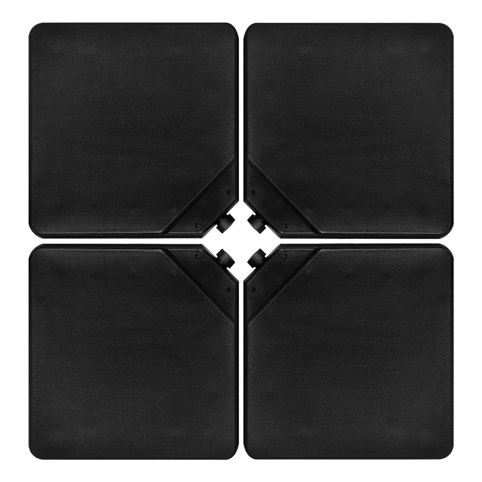 Alt View 1. Costway - Patio 4pcs 13L Cantilever Offset Umbrella Base Heavy Duty Outdoor Square - Black.