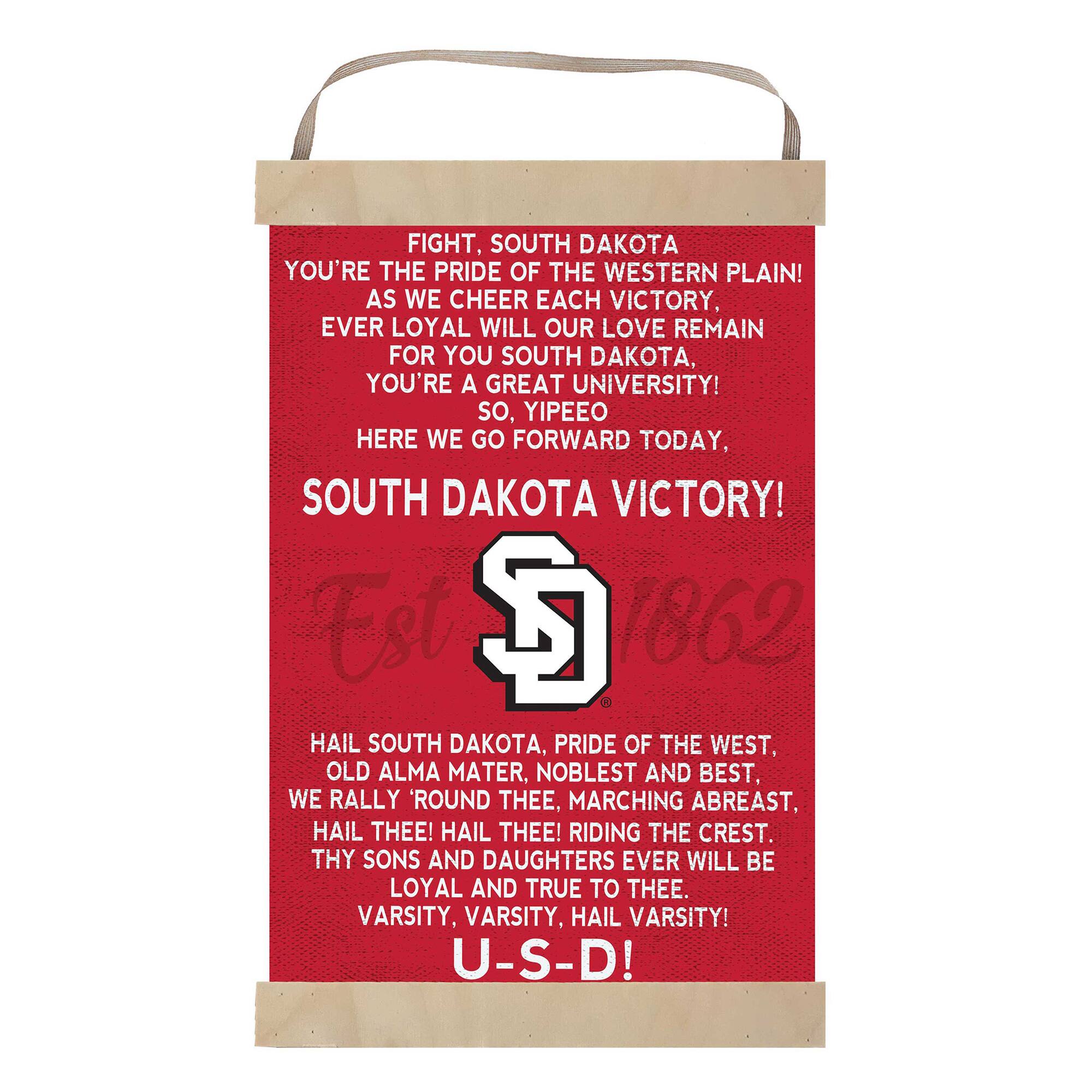 South Dakota Coyotes 12'' x 20'' Fight Song Banner Sign