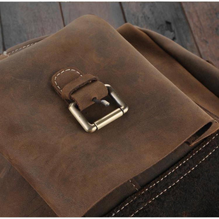 Alt View 1. Steel Horse Leather - The Asmund Backpack | Genuine Leather Rucksack - Brown.