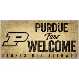 Fan Creations - Purdue Boilermakers 6" x 12" Fans Welcome Sign - Multicolor