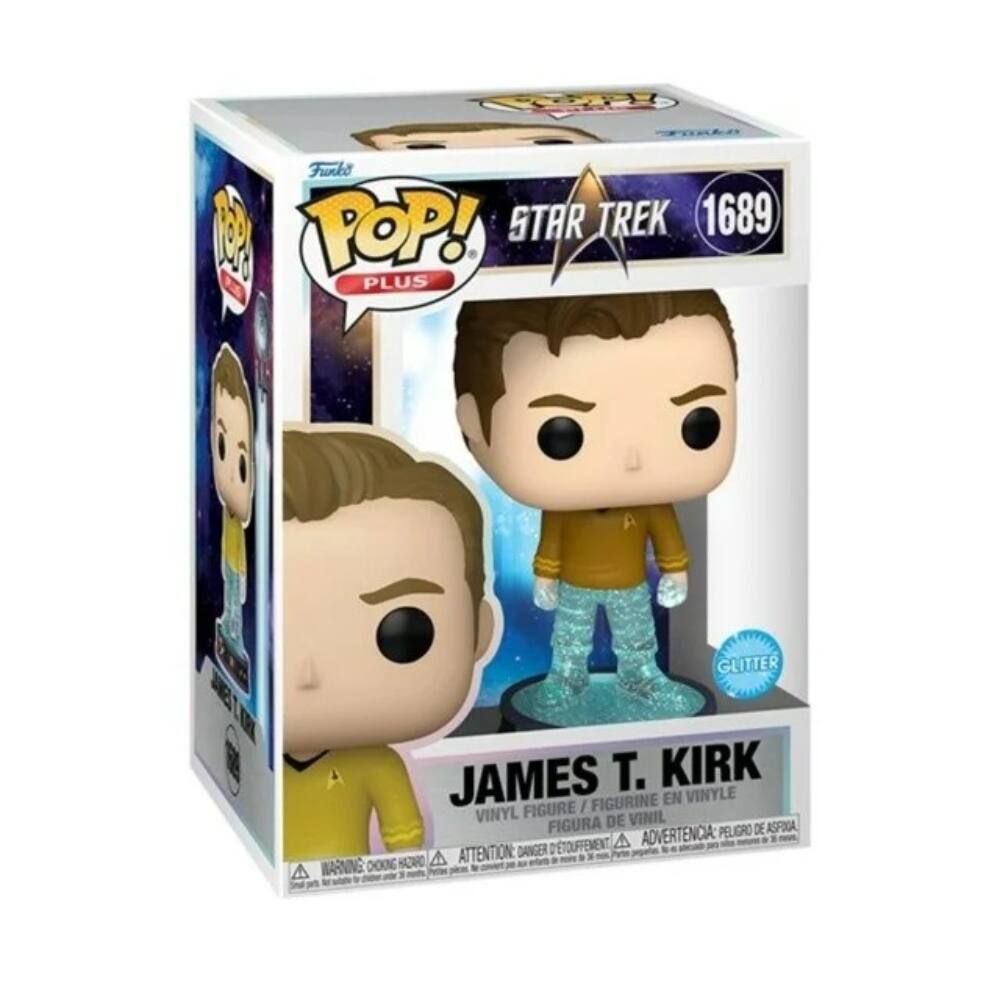 Frnke 1 POP! STAR TREK 1689 PLUS I GLITTER JAMES T. KIRK FIGURINE EN VINYLE FIGURE I VINYL DE VINIL FIGURA PELIGRO DE ASFIGA D'ETOUFFEMENT A ADVERTENCA A ATTENTION DANGER WARNING CING 6ORD
