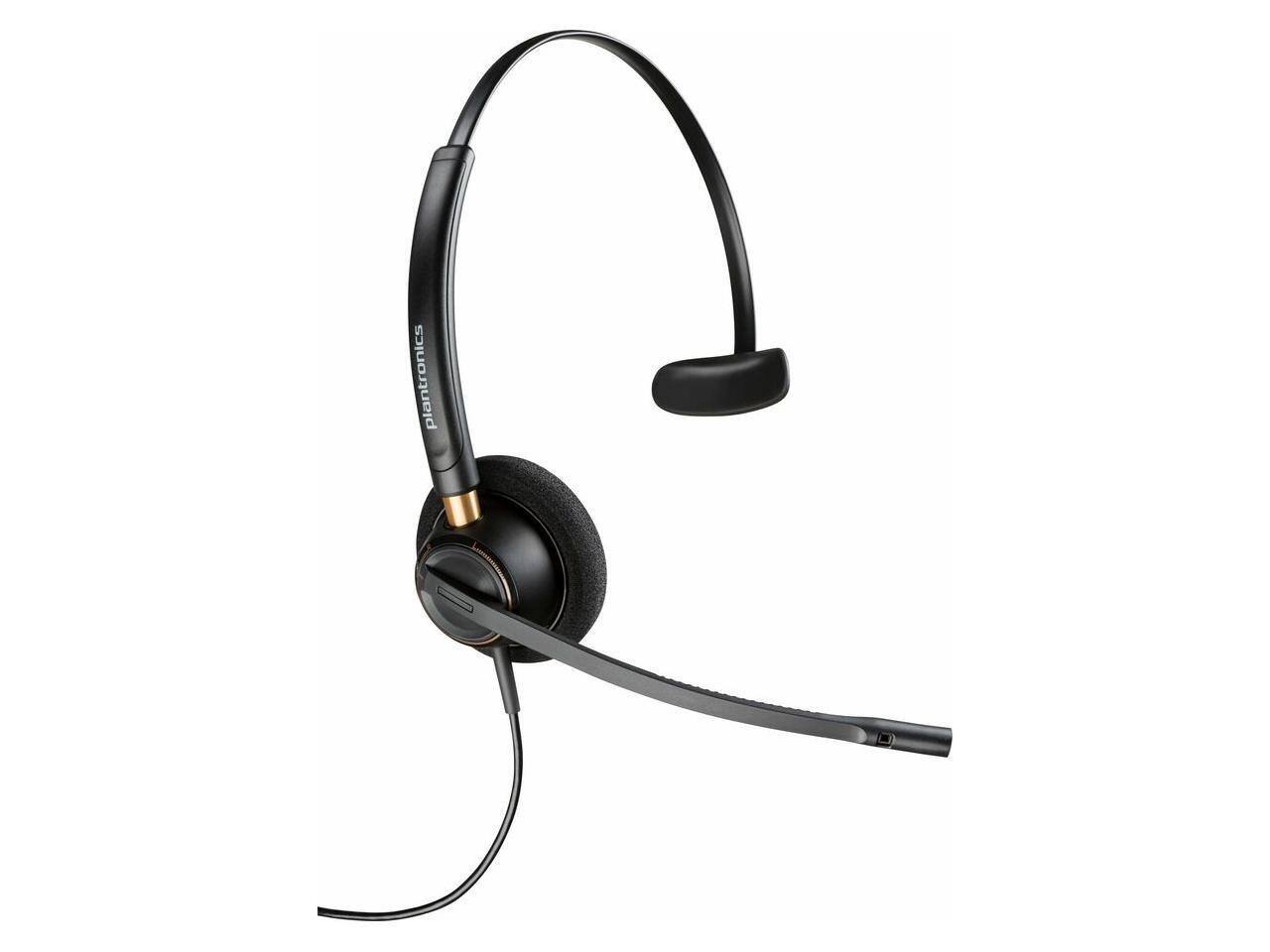 Angle. HP - Poly EncorePro 510 with Quick Disconnect Monoaural Headset TAA - Mono - Mini-phone (3.5mm) - Wired - 20 Hz to 10 kHz - Red.