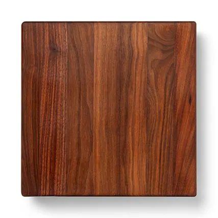 Front. John Boos - John Boos Small Walnut Wood Edge Grain Cutting Board for Kitchen, 12"x12"x1.5" - Walnut.