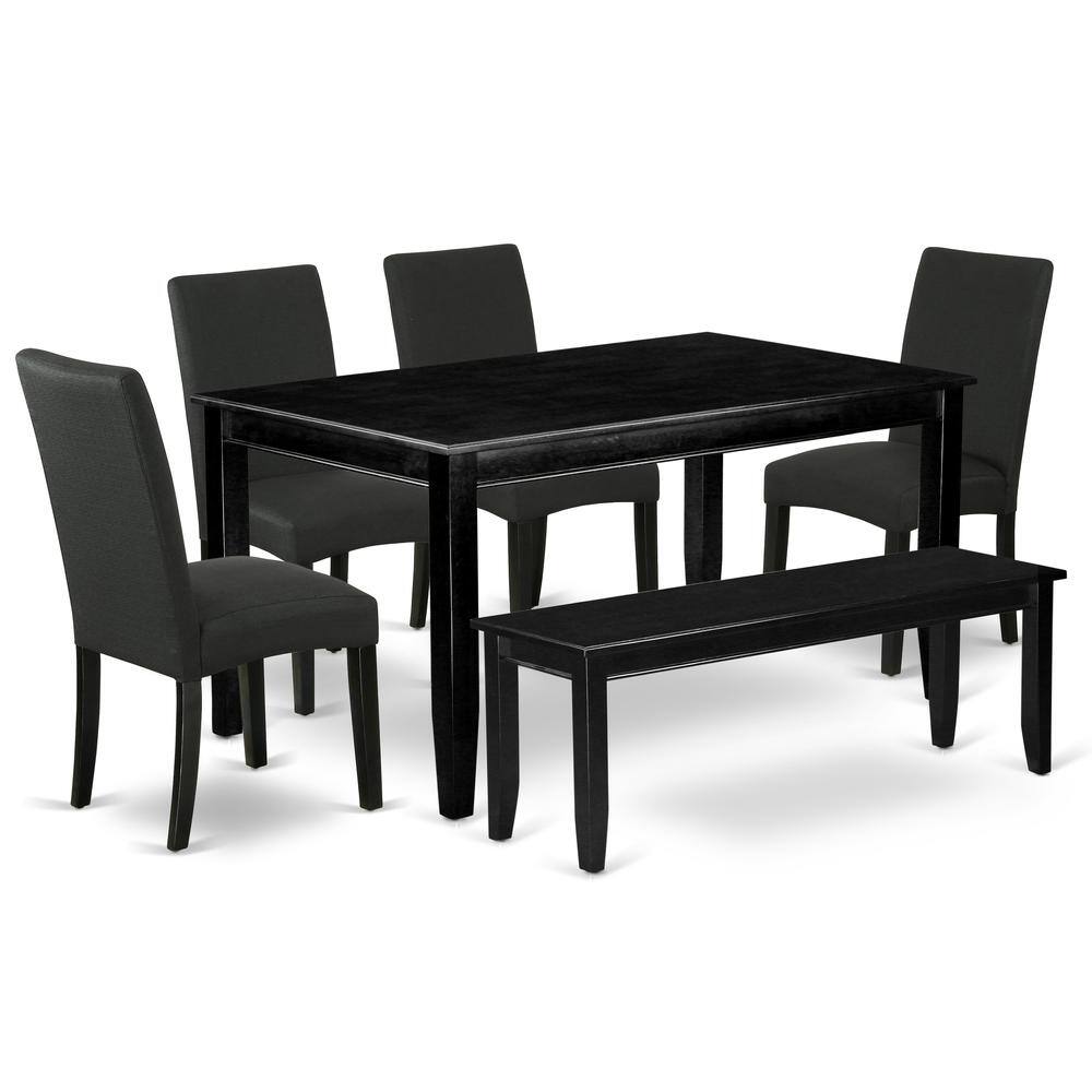 Back. East West Furniture - Dining Room Set Black - Brown.