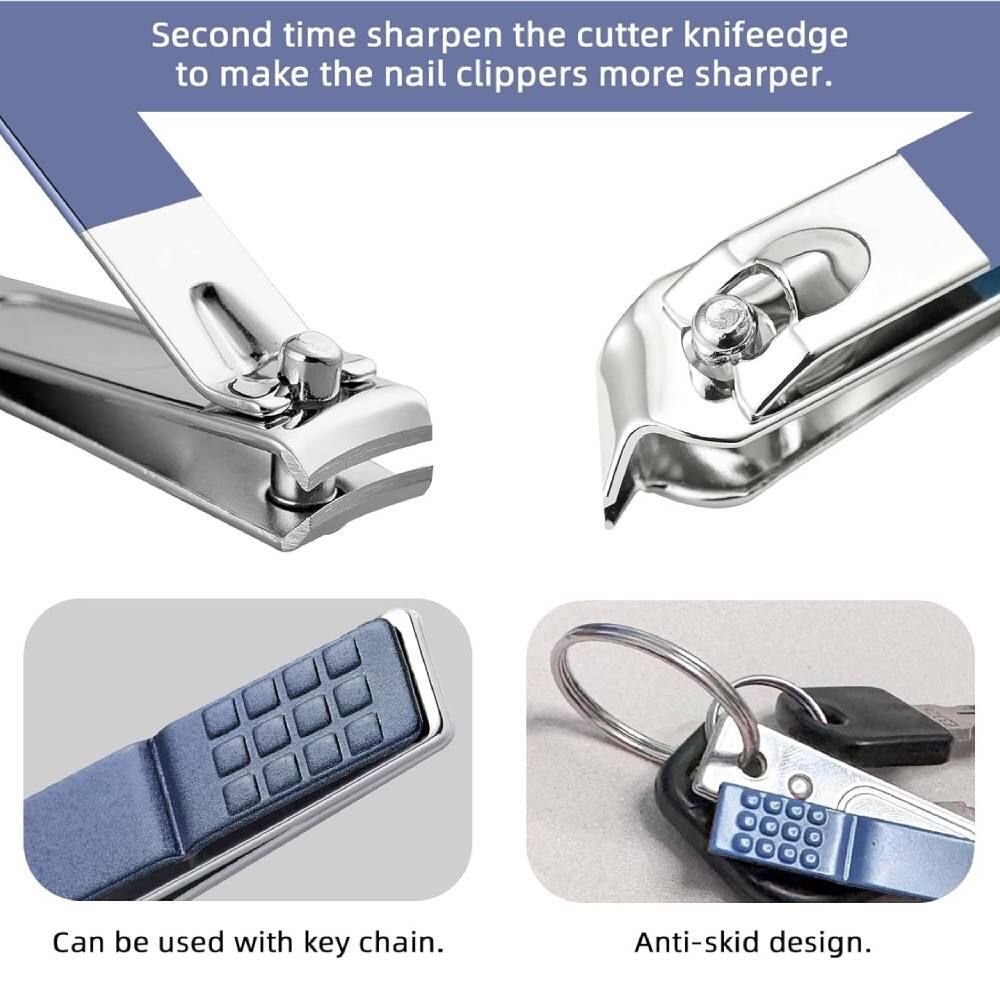 Second time sharpen the cutter knifedge to make the nail clippers more sharper.

Can be used with key chain.

Anti-skid design.