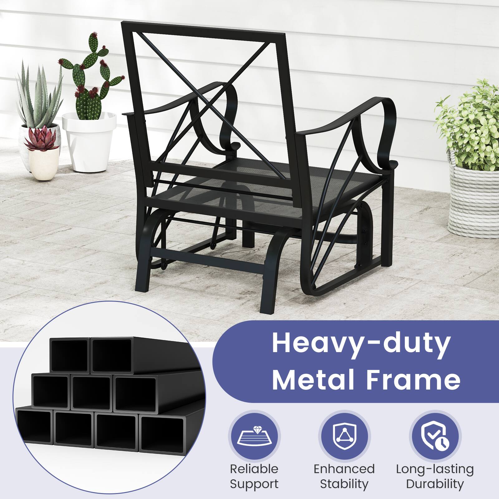 Heavy-duty Metal Frame  
Reliable Support  
Enhanced Stability  
Long-lasting Durability